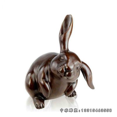 铜雕园林装饰兔子雕塑 