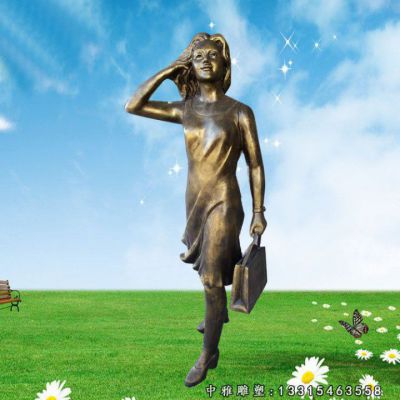 购物人物铜雕雕像