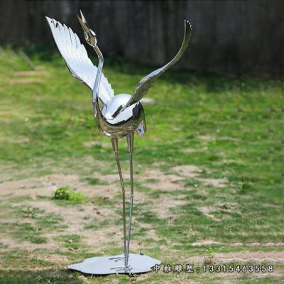 动物不锈钢仙鹤摆件