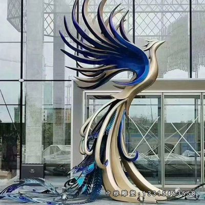 公园凤凰不锈钢摆件