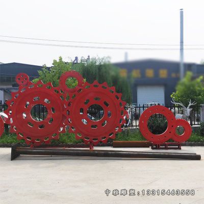 抽象齿轮景观不锈钢雕塑