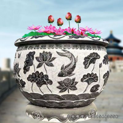 公园石雕花盆景观