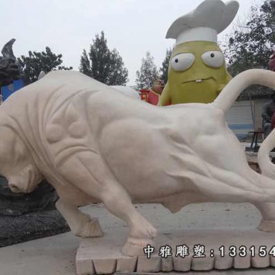 石雕开荒动物牛雕塑