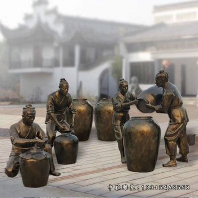 铜雕民俗酒文化人物