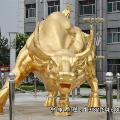 铜雕耕地牛动物