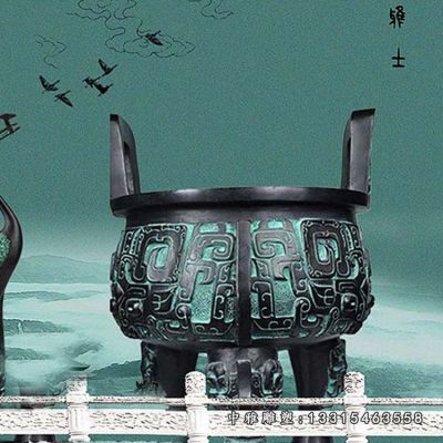 寺庙铜雕三足鼎