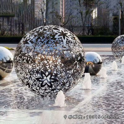 镂空圆球不锈钢景观雕塑