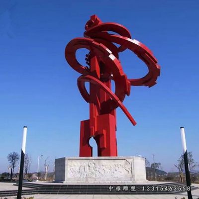 不锈钢抽象彩带景观