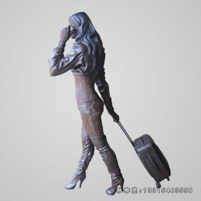 铜雕旅行城市人物雕塑