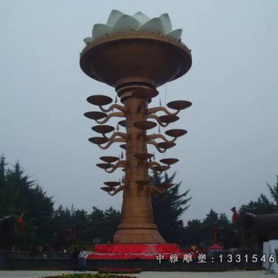 广场不锈钢莲花雕塑