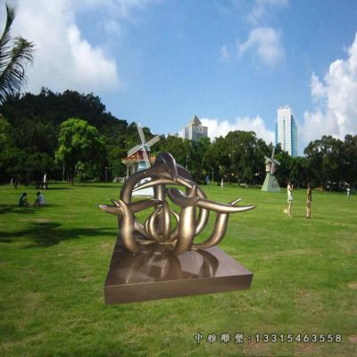 铜雕海豚公园动物雕塑