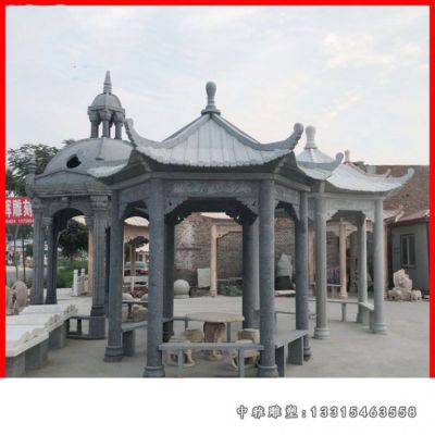 石雕凉亭建筑雕塑