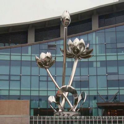 荷花不锈钢城市标志雕塑