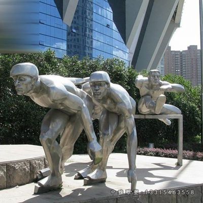 滑冰不锈钢创意人物雕塑