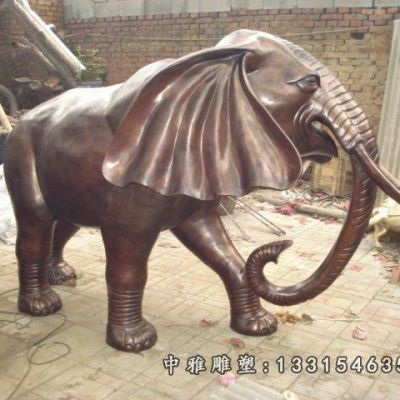铜雕大象城市动物雕塑