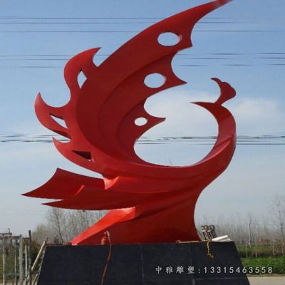 抽象凤凰不锈钢雕塑