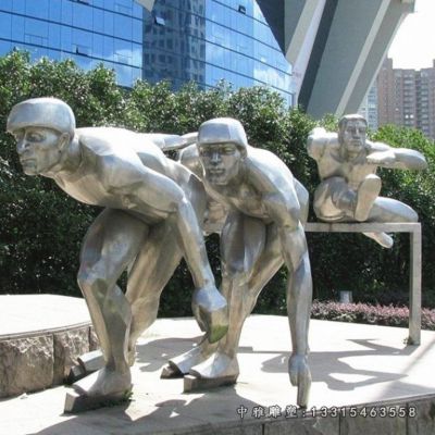 滑冰不锈钢抽象雕塑
