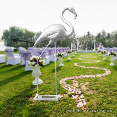 火烈鸟抽象不锈钢雕塑