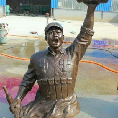 铜雕董存瑞人物雕塑