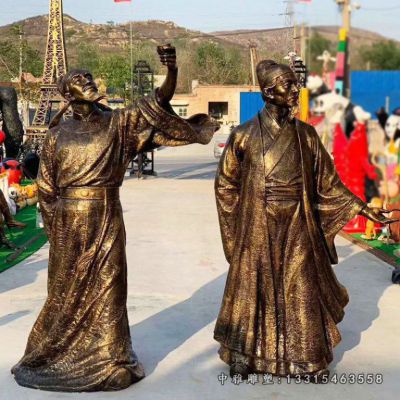 铜雕诗人校园雕塑